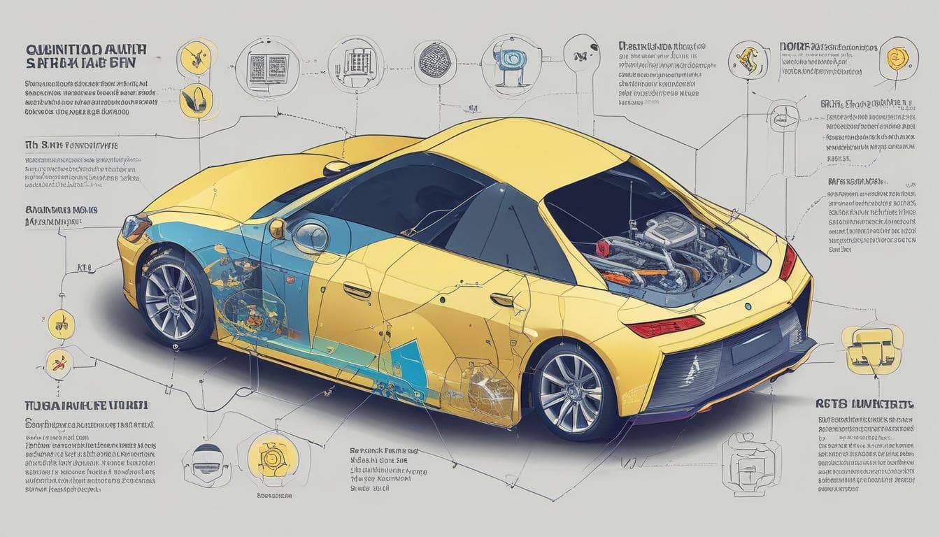 Alt text: Diagram illustrating quantum-enhanced vehicle safety features