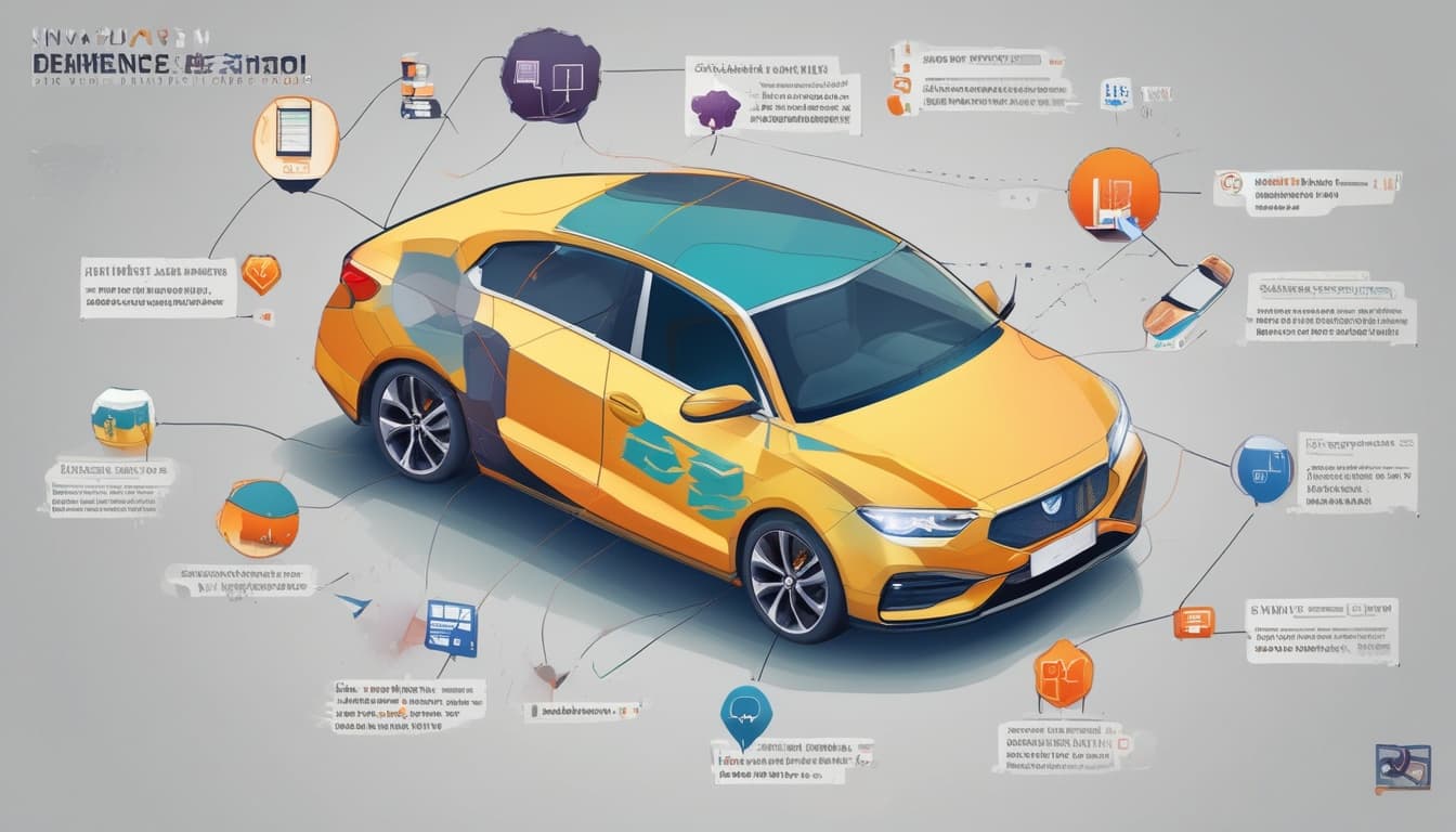 Schaubild: Vernetzung verschiedener Akteure im In-Car Commerce Ökosystem – OEMs, Tech-Firmen, Händler, Zahlungsanbieter
