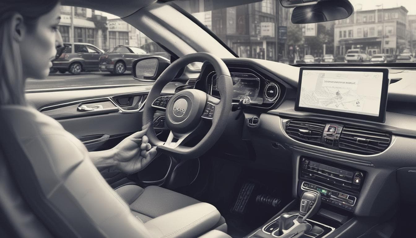 Image d'un système d'infodivertissement dans une voiture