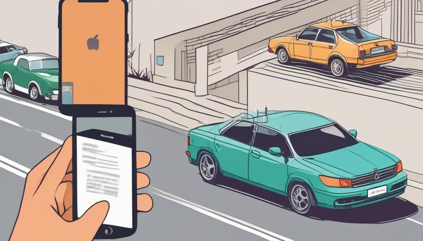 Imagem de uma pessoa utilizando um aplicativo de assinatura de carros em seu smartphone