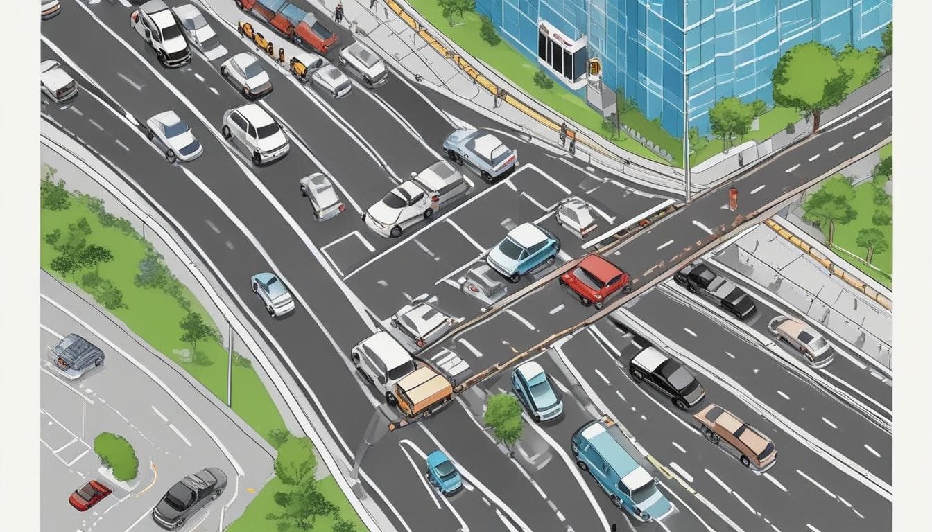 自動運転車による交通渋滞緩和のイメージ図