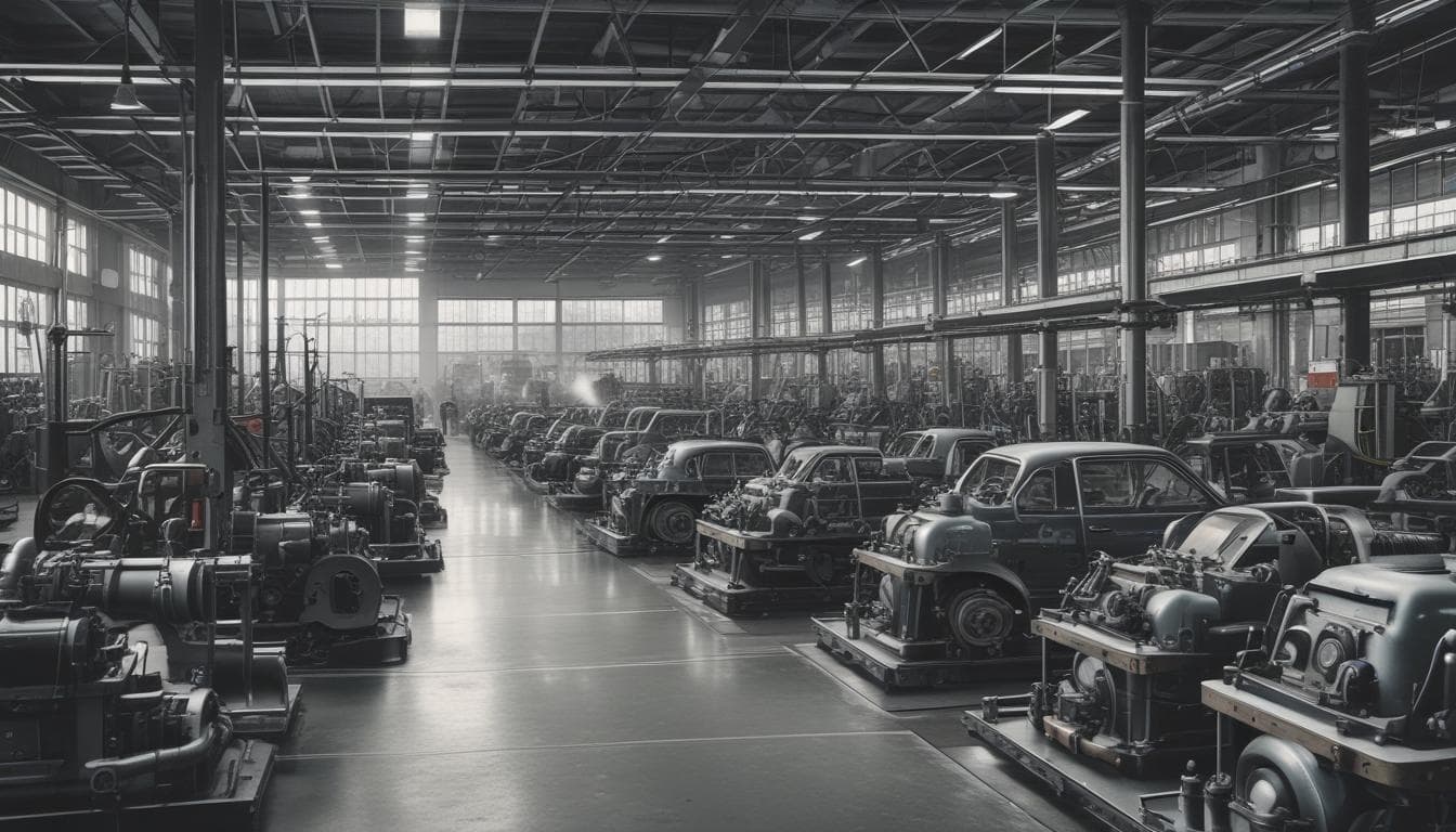 Image d'une usine automobile à l'arrêt