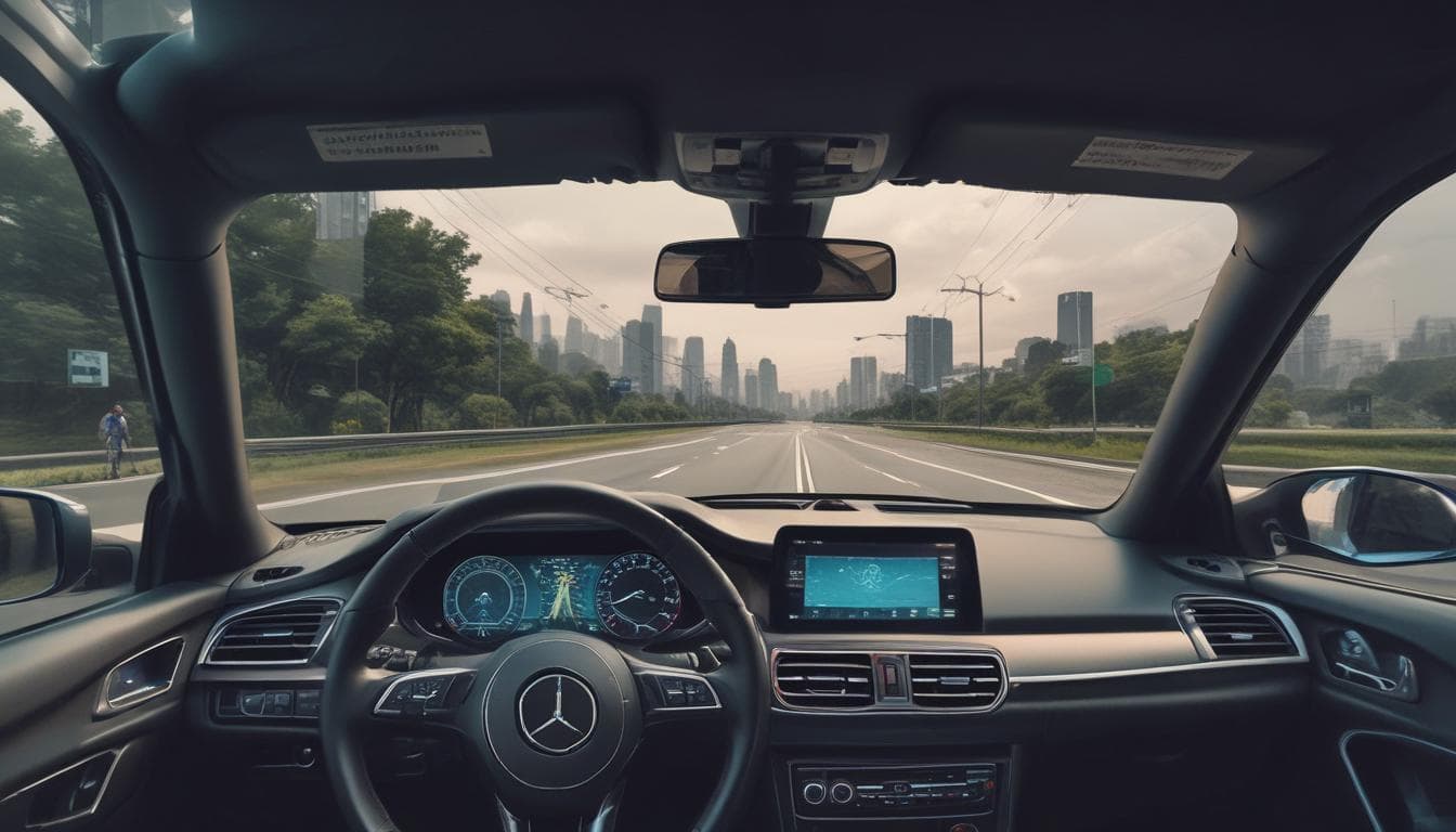 Imagem de um heads-up display com tecnologia de RA