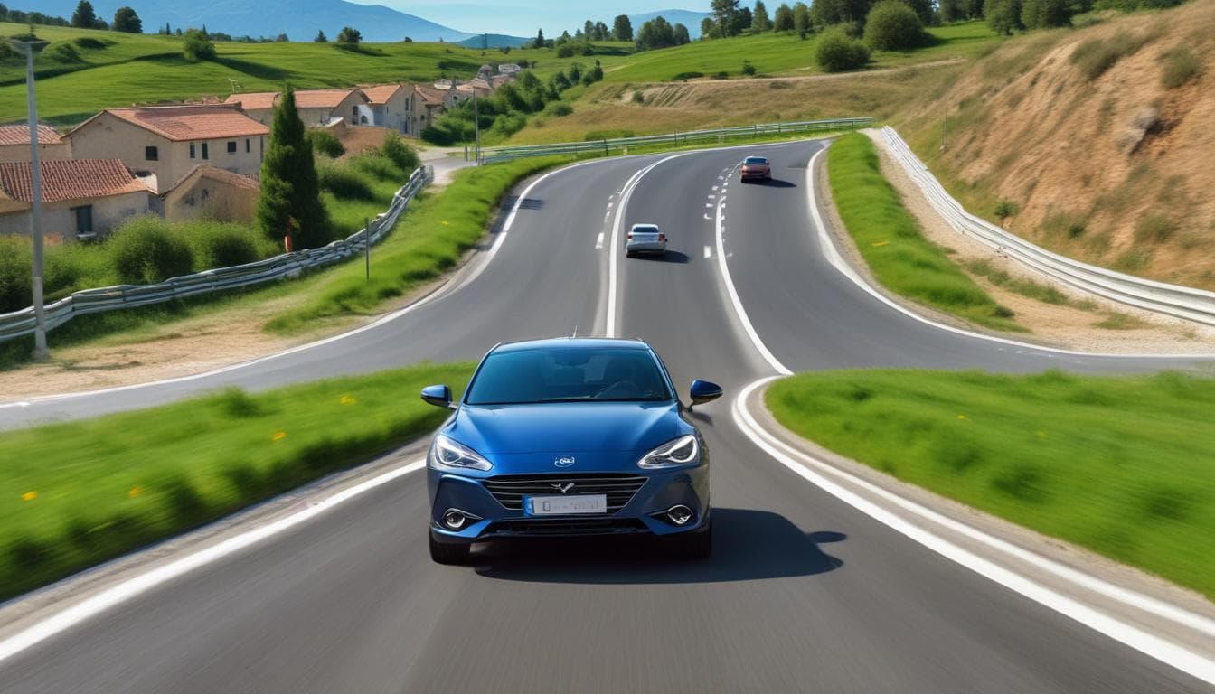 Auto a guida autonoma su una strada italiana