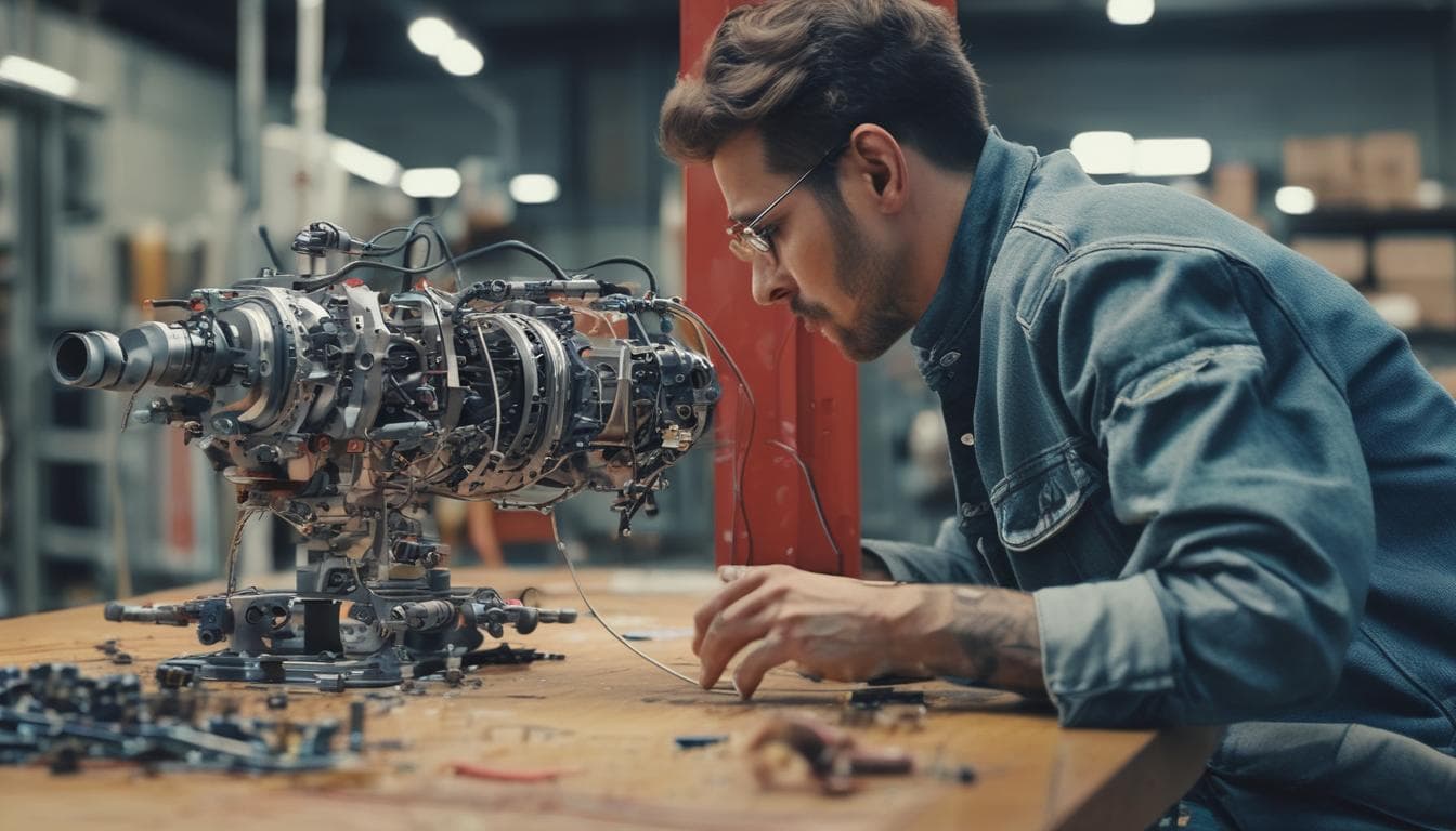 Imagen: Trabajador utilizando AR para ensamblar un componente