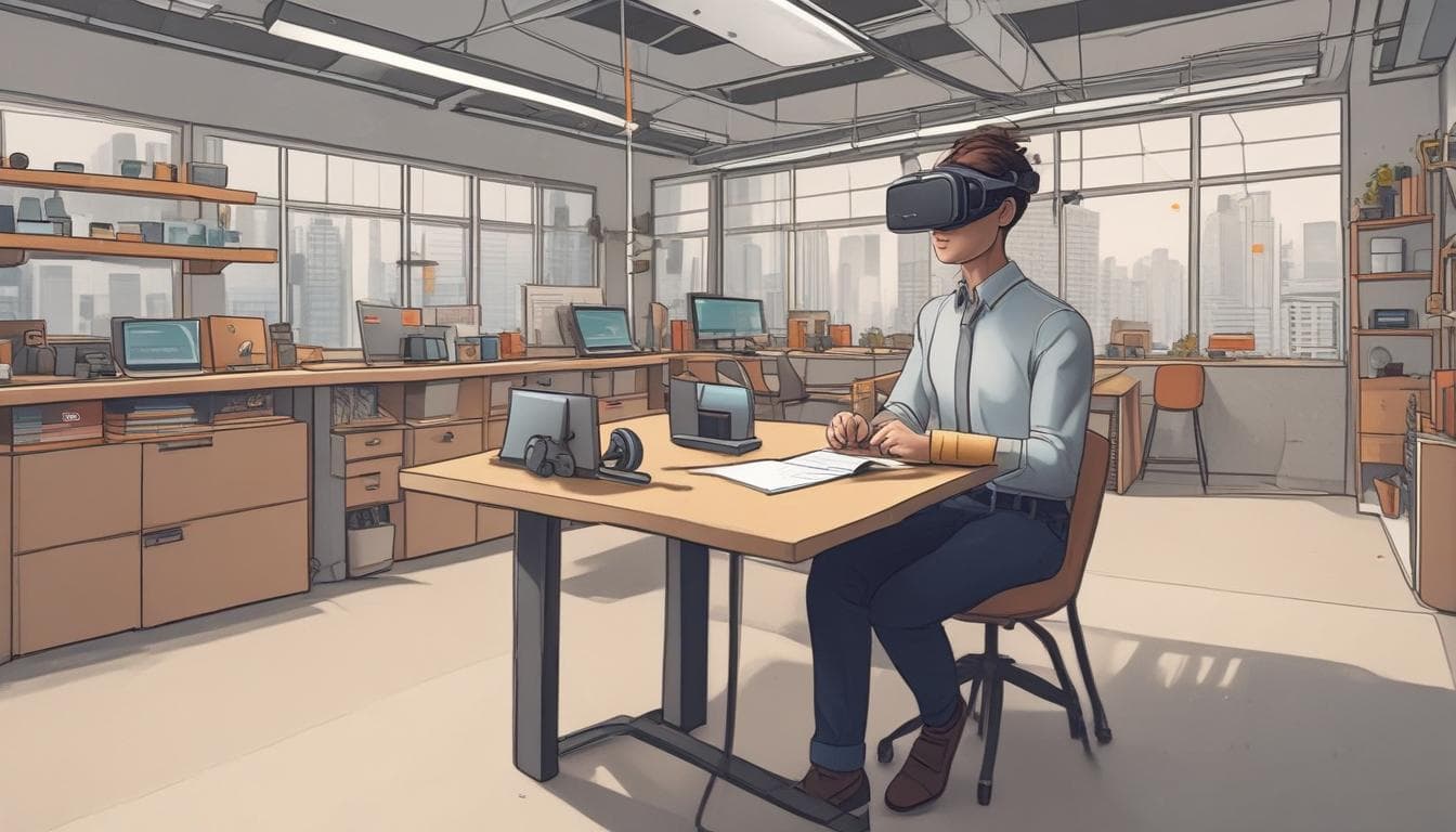 VRによる作業トレーニングの様子