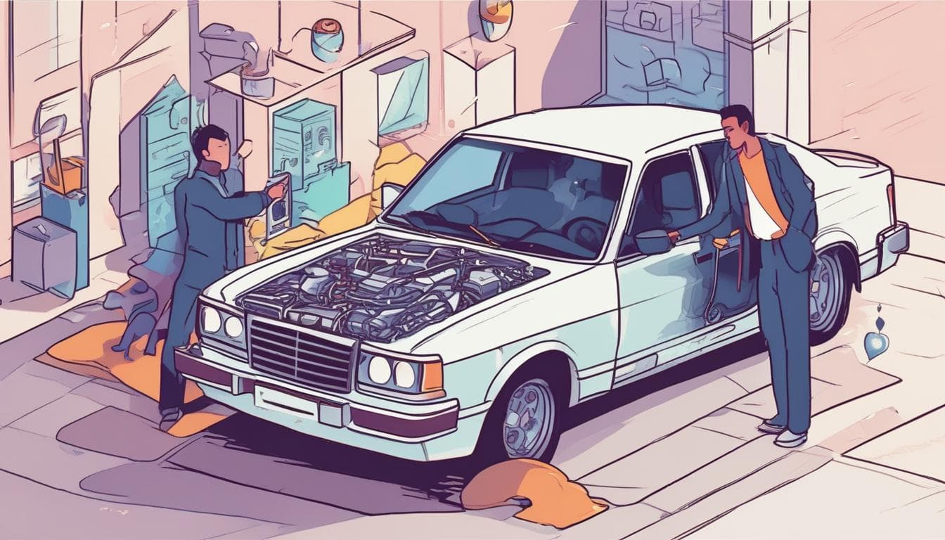 صورة لشخص يعمل على حماية سيارة من هجمات إلكترونية