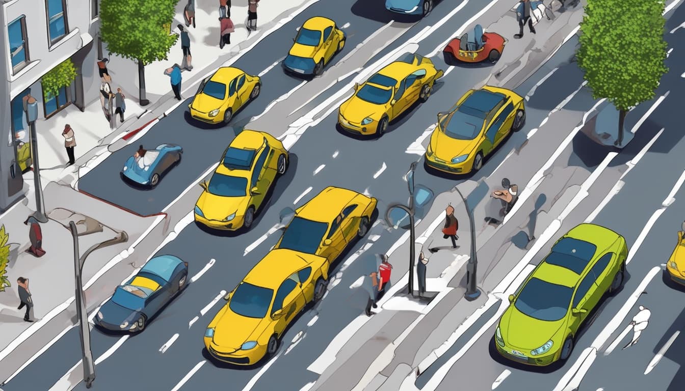 Moderner Mobilitätshub mit verschiedenen Verkehrsmitteln