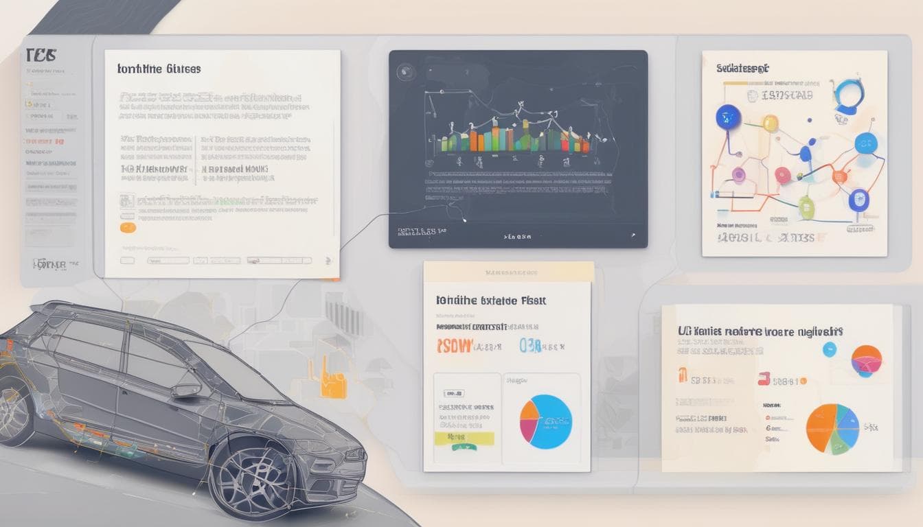 Beispielbild: Dashboard eines vernetzten Fahrzeugs, das verschiedene Datenpunkte anzeigt