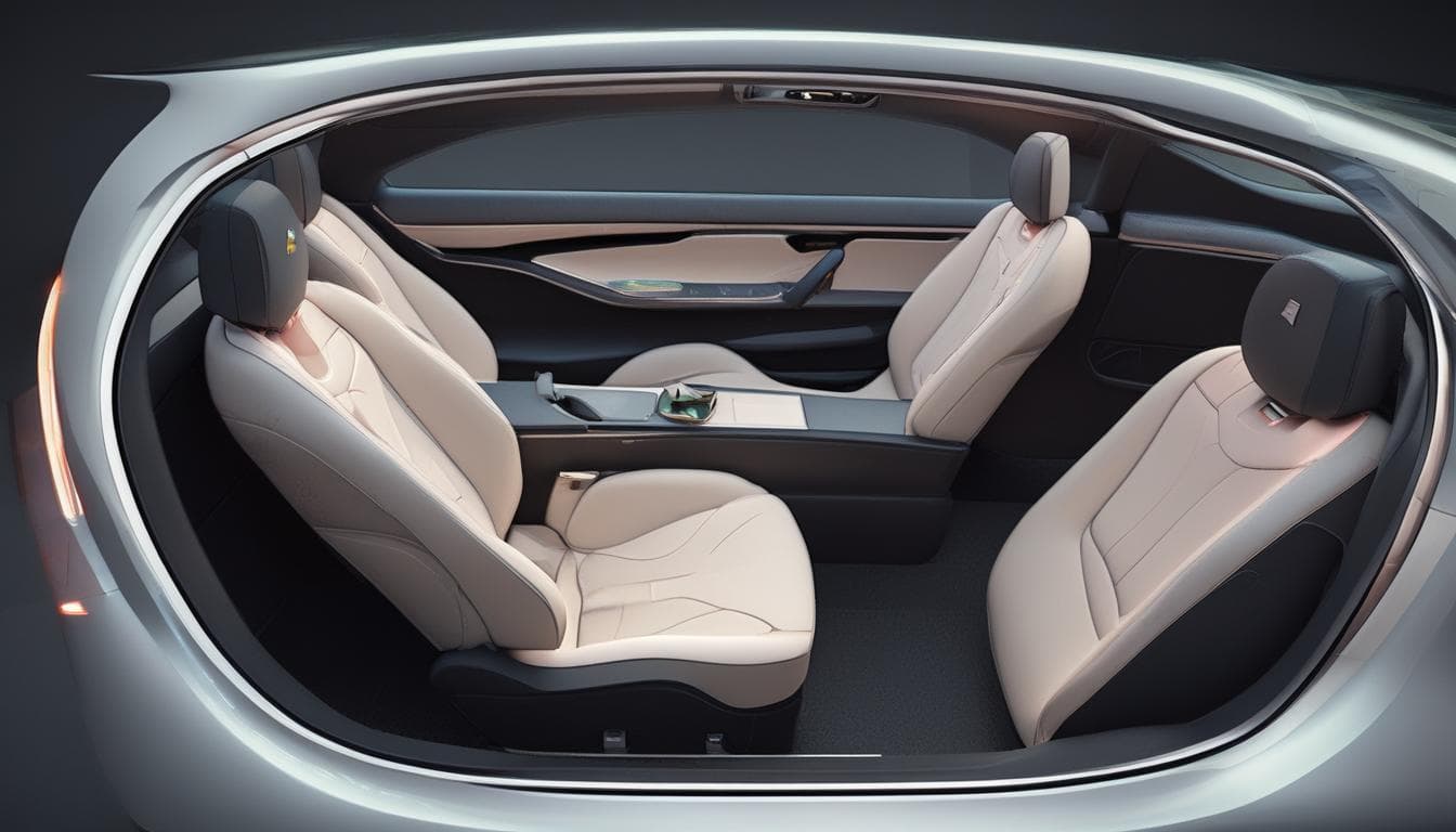 Imagen conceptual de un interior de coche autónomo con una HMI avanzada