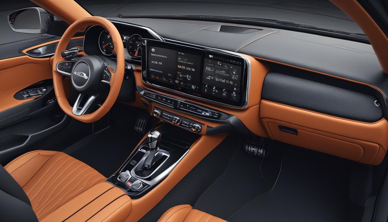 Imagen de un panel de control de un coche mostrando una interfaz personalizada