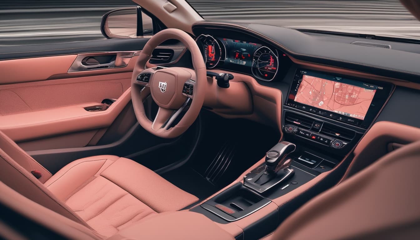 Close-up of an infrared camera integrated into a car's dashboard or steering column