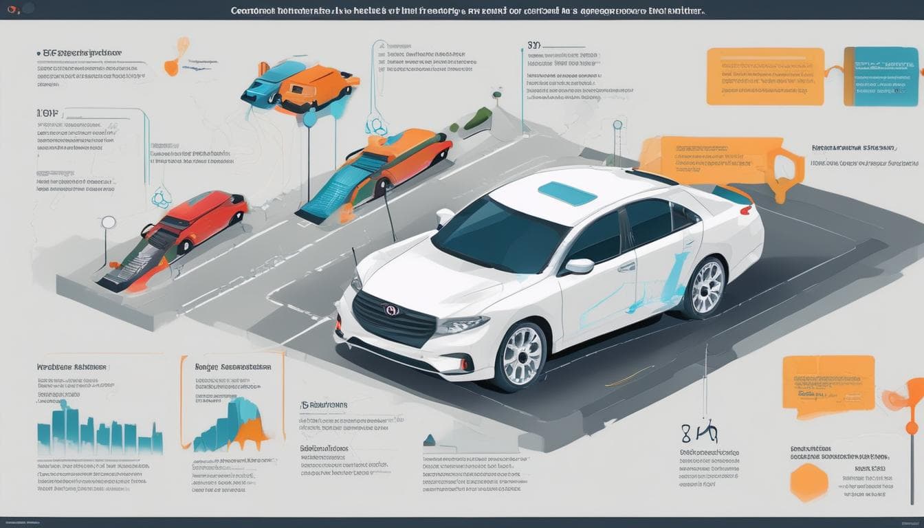 Bağlantılı araçların sürücü ve yolcu deneyimini nasıl iyileştirdiğini gösteren bir infografik