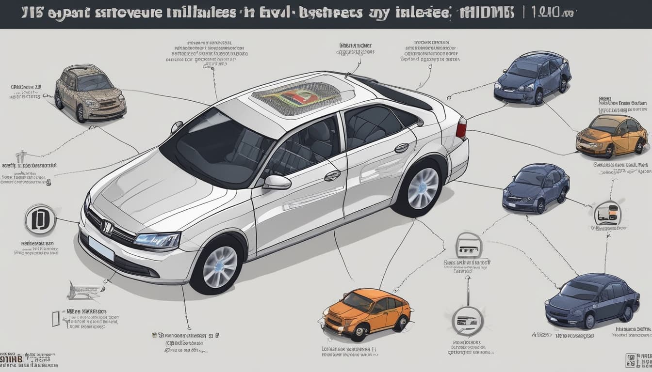 Diagramme illustrant les différents types de capteurs ADAS sur un véhicule