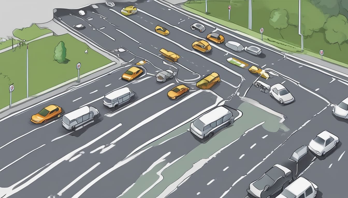 Illustration d'un scénario où les ADAS améliorent la sécurité routière