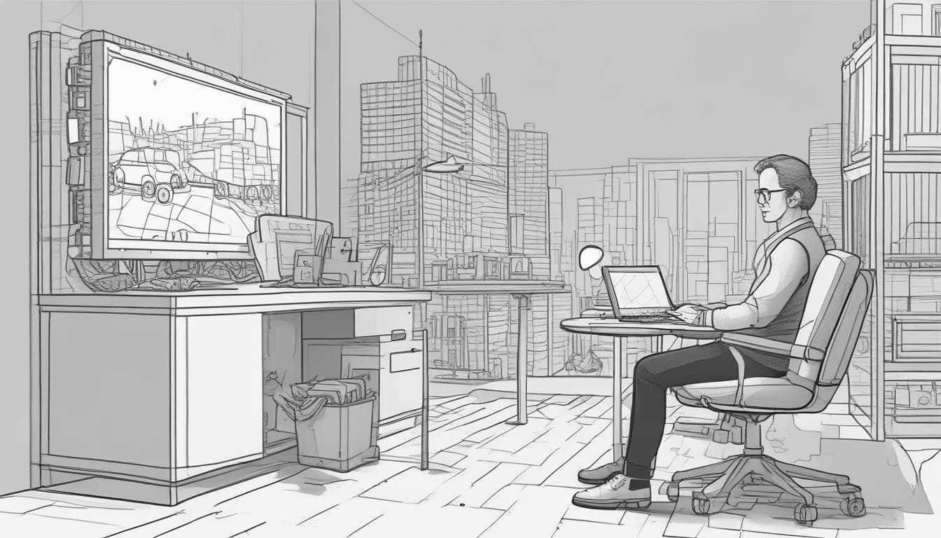 Imagen de una persona trabajando en el desarrollo de software para vehículos autónomos