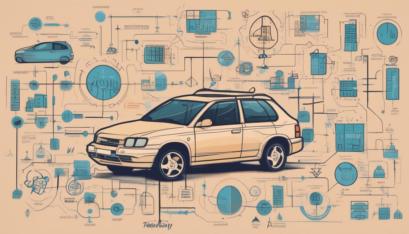 Gráfico ilustrativo de análisis de datos e IA aplicado a vehículos