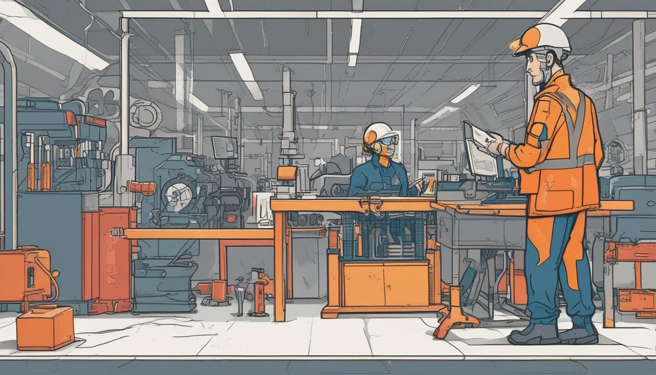 Imagen de un trabajador utilizando RA para recibir instrucciones de ensamblaje