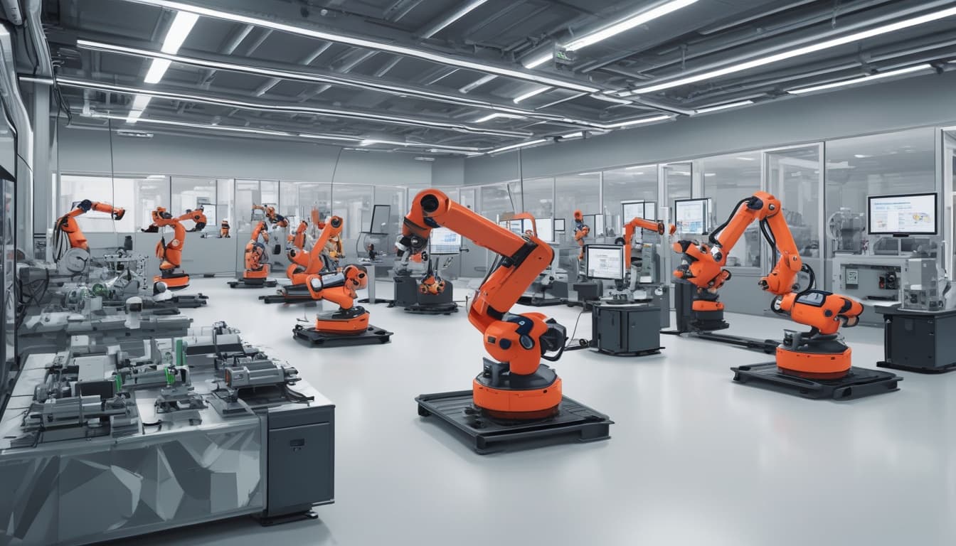 Otomotiv fabrikasında çalışan cobot'lar