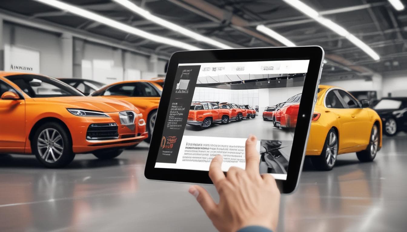 Image: A person browsing cars on a tablet