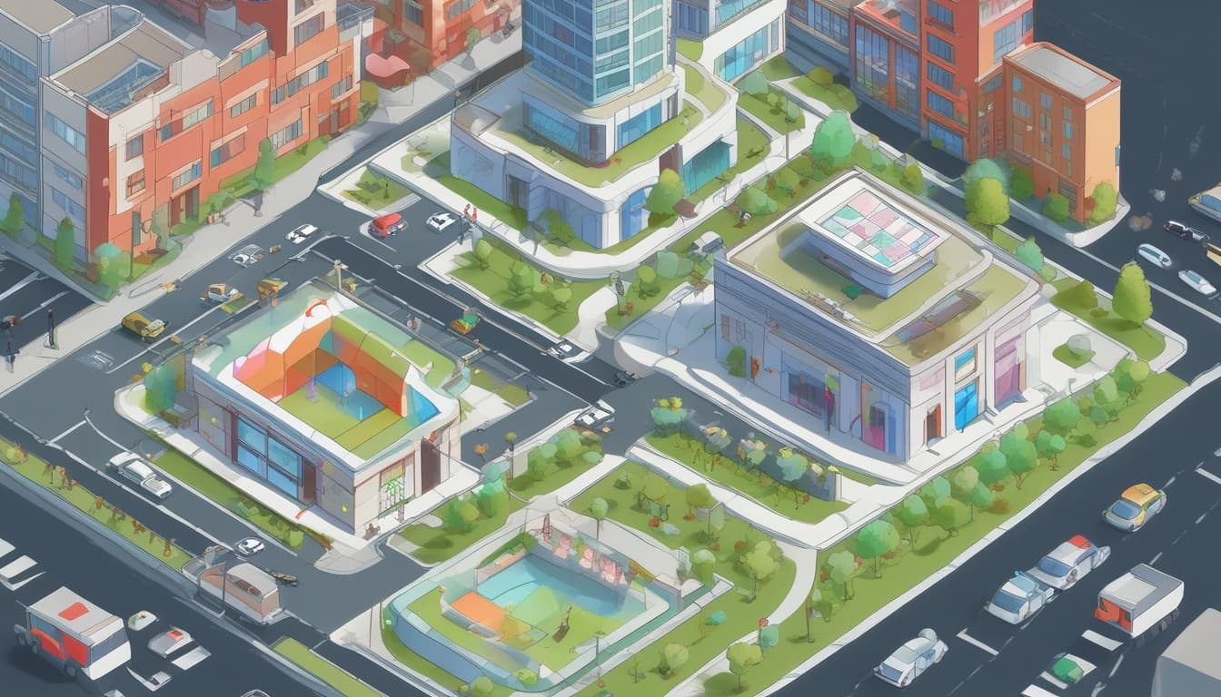 智慧城市中V2X与其他系统协同工作的概念图