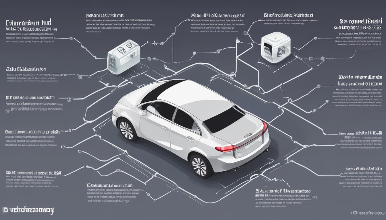 Diagramm, das potenzielle Angriffsvektoren auf ein vernetztes Auto darstellt
