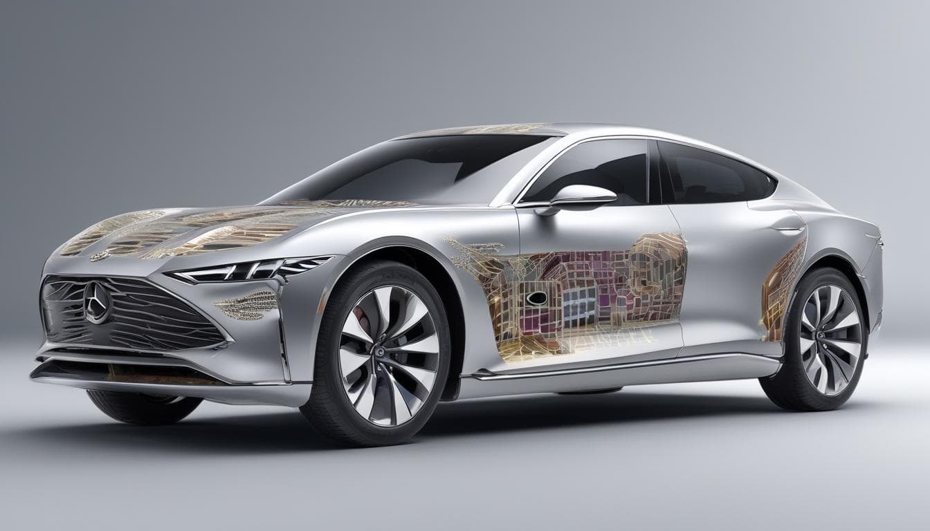 生成AIが新しい自動車デザインを生成する様子を示す画像