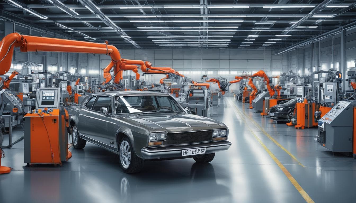 Bild einer modernen Automobilproduktionsanlage
