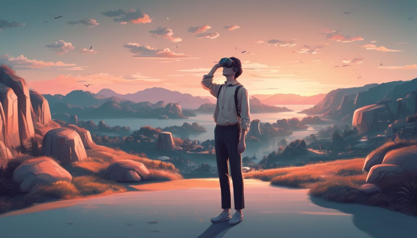 VR 시뮬레이션을 체험하는 이미지