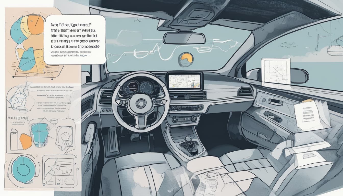 Image of a conceptual dashboard highlighting privacy settings for in-car wellness data