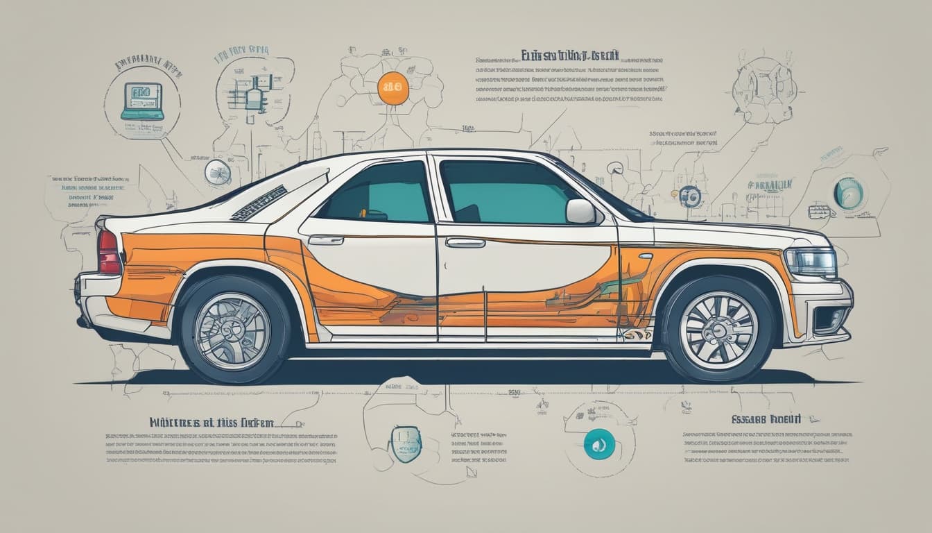 Illustration of a timeline showing evolution from basic car seat to smart cabin with wellness features