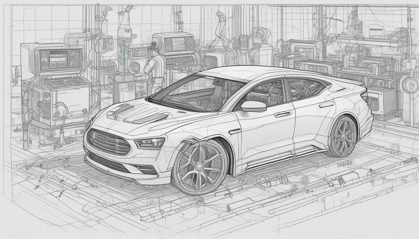 Alt text: Visualization of a quantum-optimized automotive manufacturing process