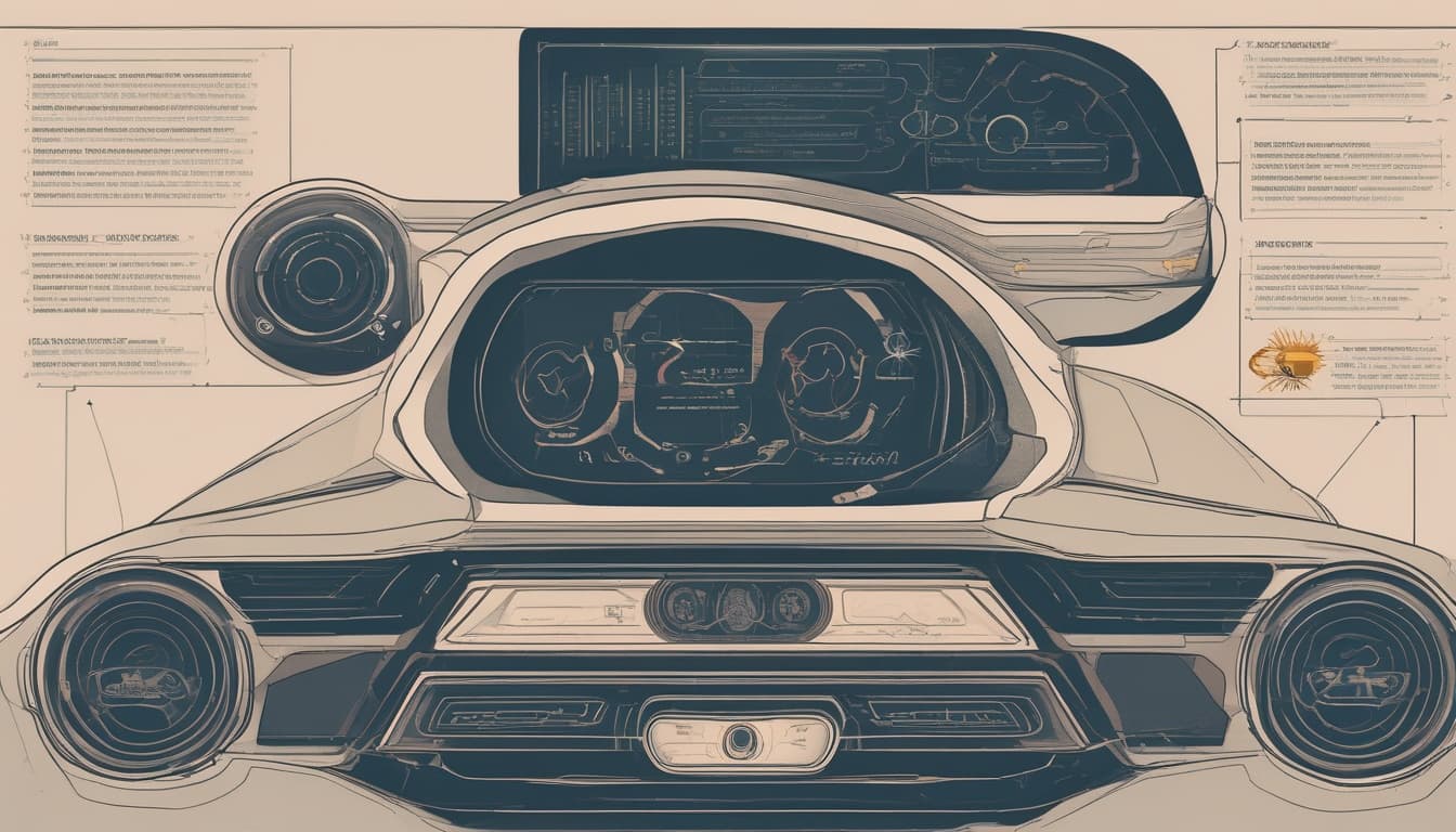 Painel de carro futurista com HUD e interface personalizável