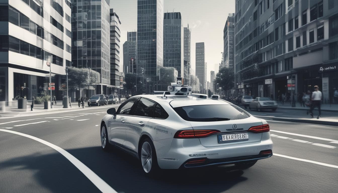 Image : Une voiture autonome en conduite sur la route