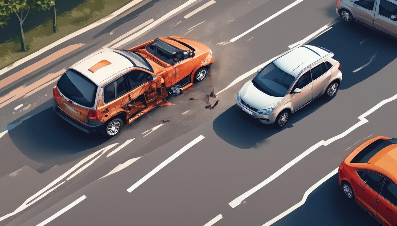 Otonom bir aracın kaza anını gösteren bir görsel