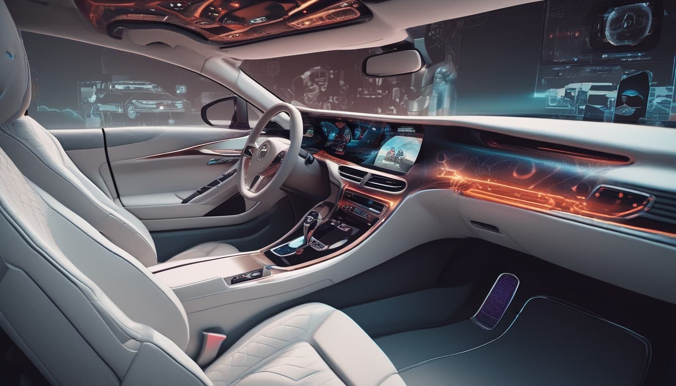 Interface utilisateur automobile futuriste avec IA