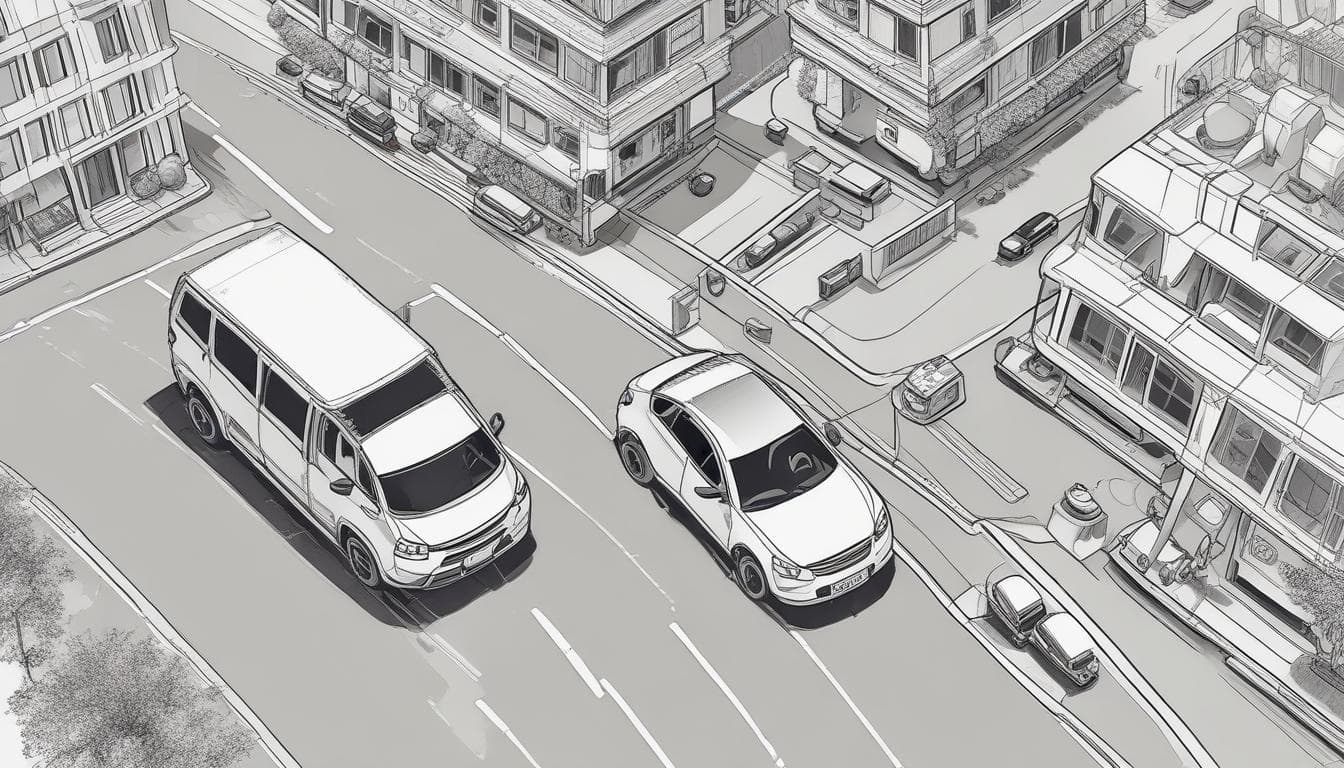 Bild eines autonomen Fahrzeugs im Stadtverkehr