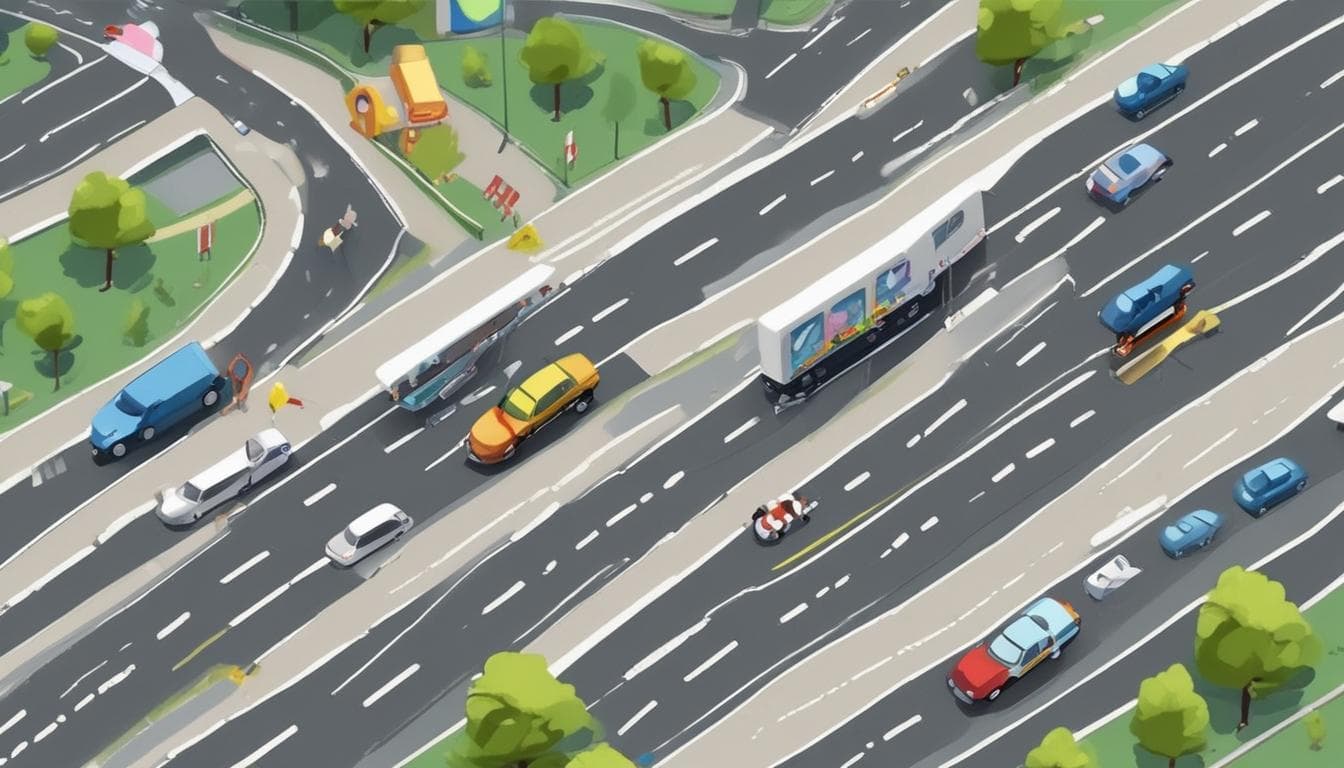 Пример визуализации компонентов умной дороги