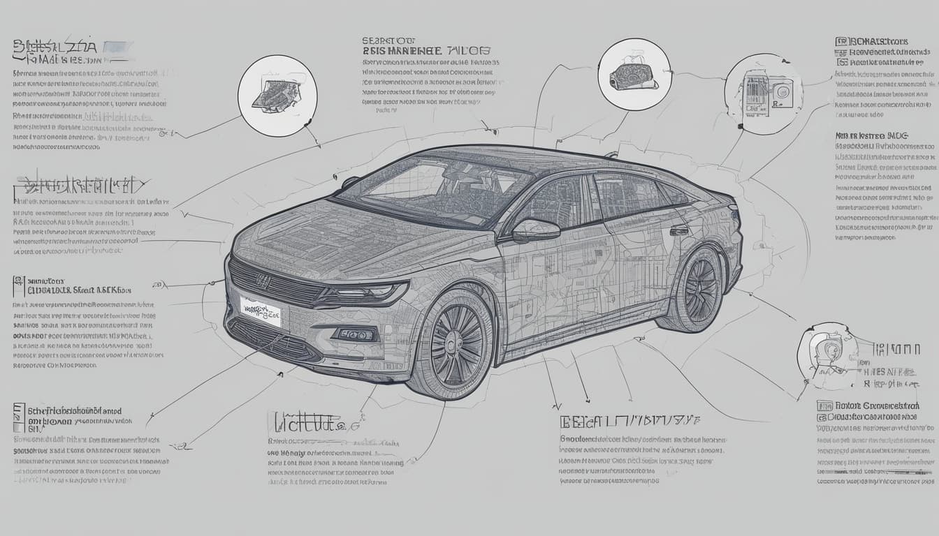 Diagram illustrating the cybersecurity attack surface of an SDV, including infotainment, telematics, OTA, V2X
