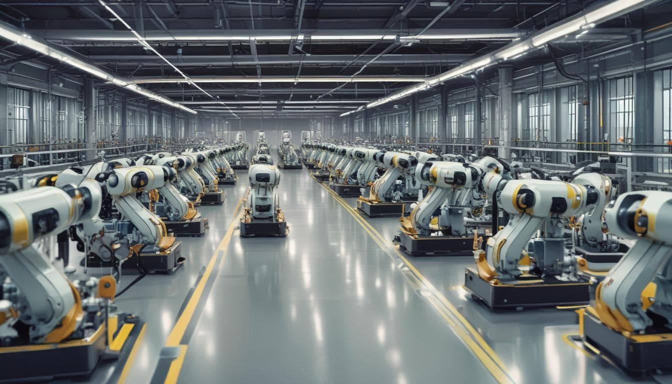 Изображение: Роботы на базе ИИ на производственной линии