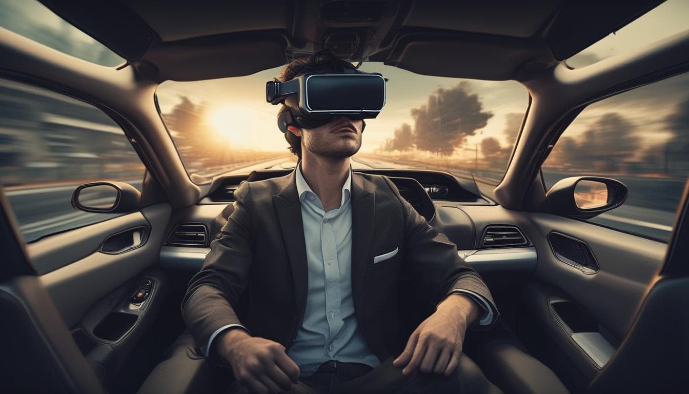 Imagen: Conductor utilizando un simulador de conducción con VR