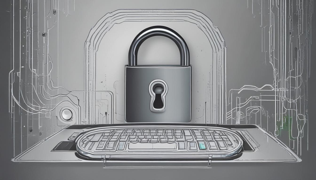 Imagem de um cadeado digital representando a segurança cibernética.
