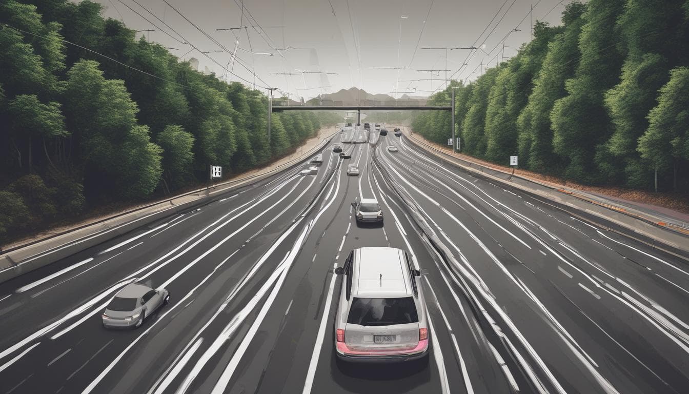 Imagen de un vehículo autónomo en una carretera