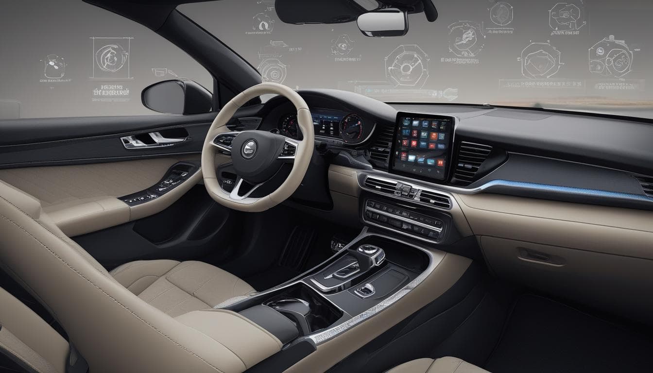 Imagen de una pantalla táctil con sensores en un automóvil