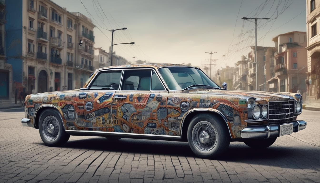 Imagen de un automóvil equipado con sensores ADAS