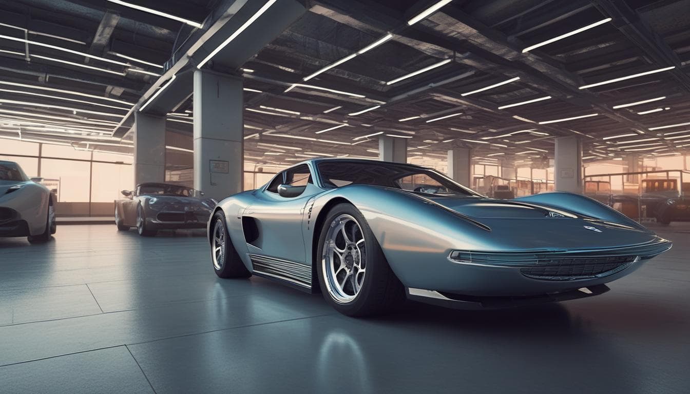 Imagen futurista de un coche en el metaverso