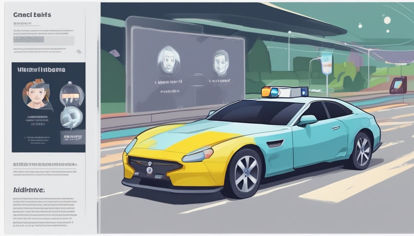 차량 내 안면 인식 시스템이 운전자를 식별하는 장면