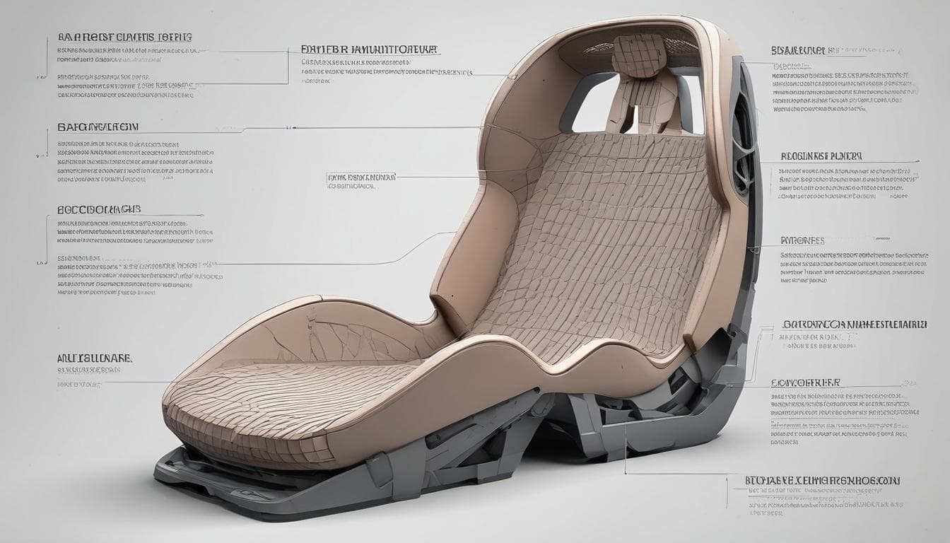 Ejemplo de un asiento de automóvil impreso en 4D