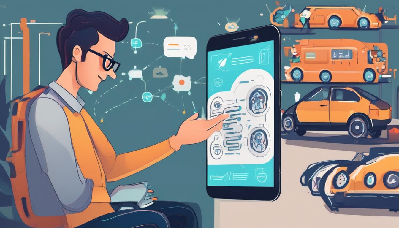 Image: A customer interacting with an AI-powered chatbot on their phone