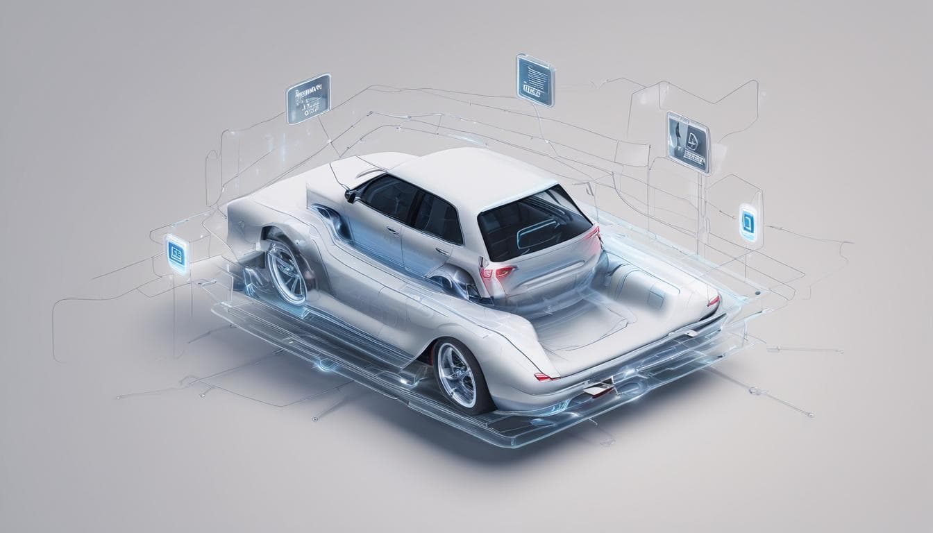 Placeholder image: Représentation visuelle de la connectivité 5G dans un véhicule